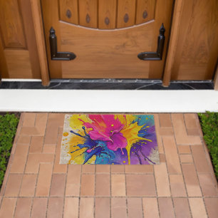 Emotional Color Splash Art Fiber Doormat