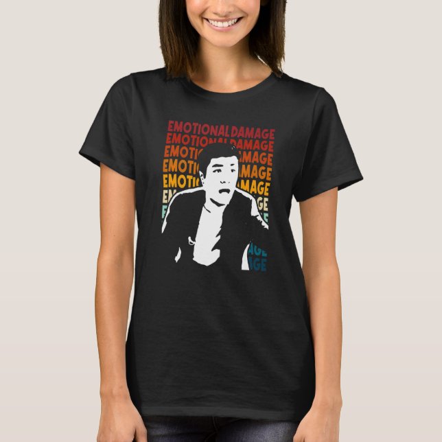 emotional damage Meme text repeat Asian guy silhou T-Shirt (Front)