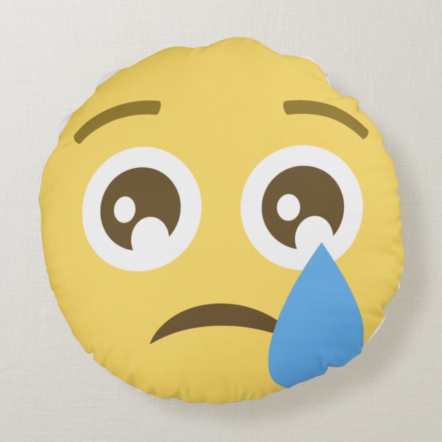 Emotional emoji round pillow (Back)