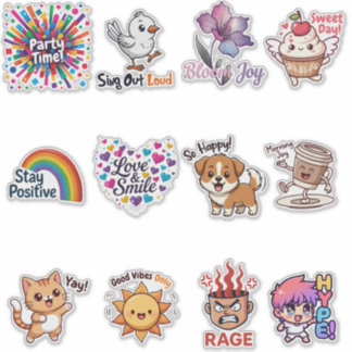 Emotional Emoji Sticker Bundle – Cute Expression S