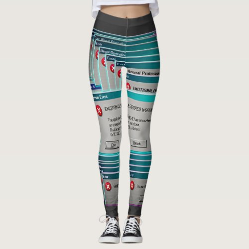 Emotional.exe Has Stopped Working Retro Computer E Leggings