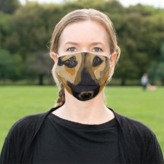 Emotional German Shepherd Painting Cloth Face Mask