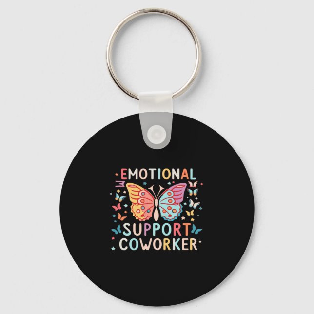 Emotional Help Co-worker Classic Cute Meme Keychain (Front)