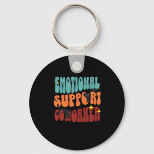 Emotional Help Coworker Cat Classic Keychain