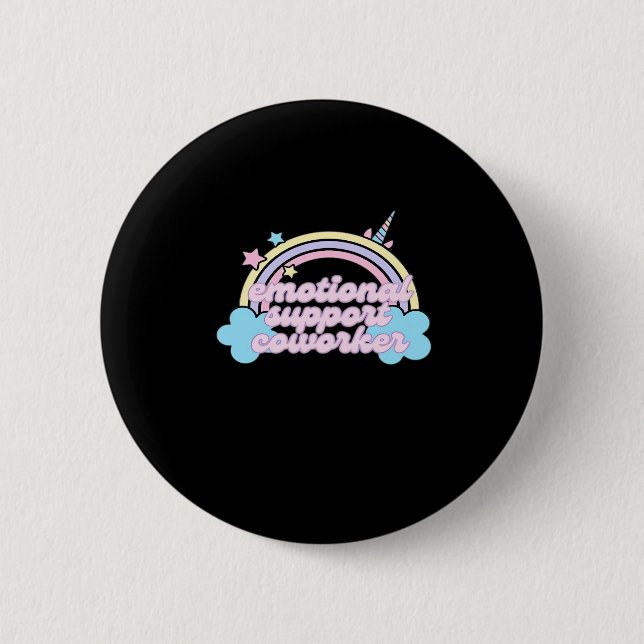 Emotional Help Coworker Pastel Rainbow Oversized Button (Front)