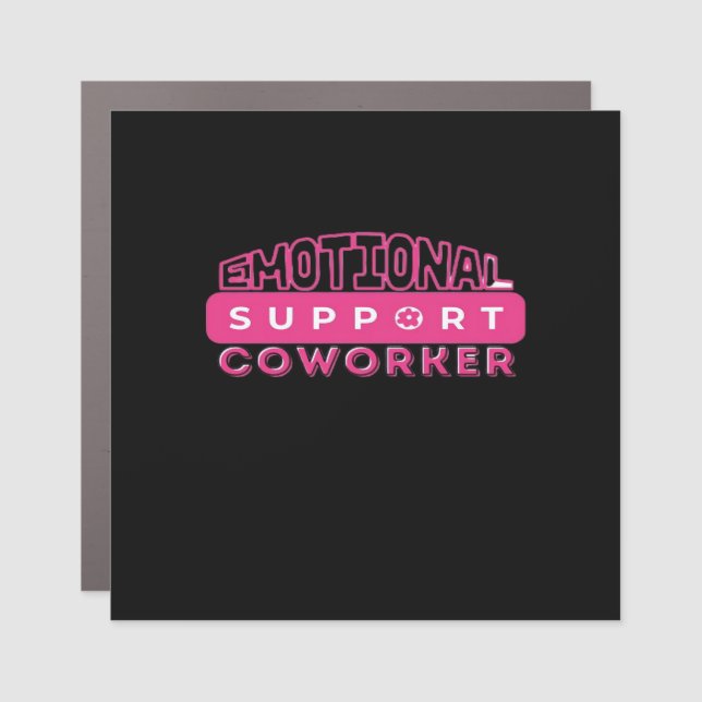 Emotional Help Coworker Pink Flower Essential Car Magnet (Front)