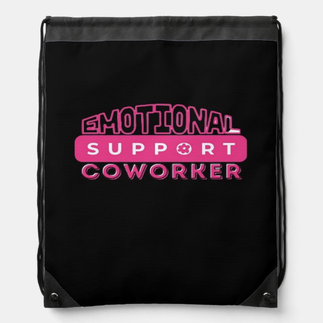Emotional Help Coworker Pink Flower Essential Drawstring Bag (Front)