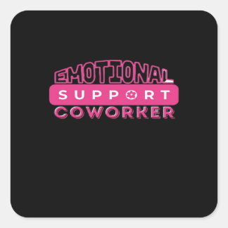 Emotional Help Coworker Pink Flower Essential Square Sticker
