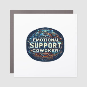 Emotional Help Coworker, Typography Classic Car Magnet