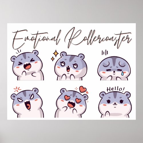 Emotional Rollercoaster Hamsters  Poster
