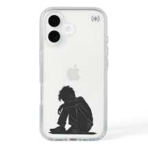 Emotional Sad Boy Minimal Art – iPhone Case