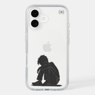 Emotional Sad Boy Minimal Art – iPhone Case