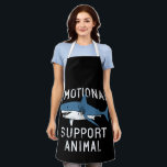 Emotional Support Animal Funny Scary Shark Pun Hum Apron<br><div class="desc">Discover the perfect blend of creativity and functionality with this unique, made-to-order product — designed to match your personal style and make a statement. Whether you're shopping for yourself or searching for a meaningful gift, this custom-designed item is sure to impress. Crafted with high-quality materials and printed with precision, every...</div>