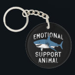 Emotional Support Animal Funny Scary Shark Pun Hum Keychain<br><div class="desc">Discover the perfect blend of creativity and functionality with this unique, made-to-order product — designed to match your personal style and make a statement. Whether you're shopping for yourself or searching for a meaningful gift, this custom-designed item is sure to impress. Crafted with high-quality materials and printed with precision, every...</div>