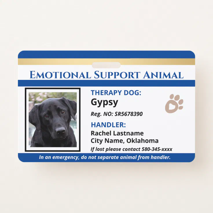 Oklahoma Emotional Support Dog Certificate & Photo ID 