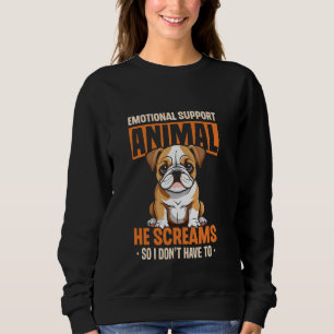 Emotional Support Animal Pug Dad Mom Dog Lover Pug Sweatshirt