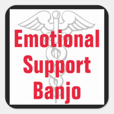 Emotional Support Banjo - Funny Sticker at Zazzle