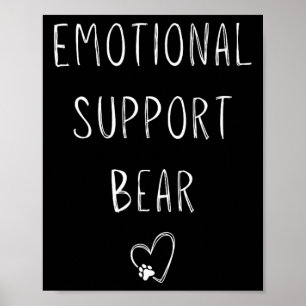 Emotional Support Bear! Heart Paw Print Wrap Hugs 
