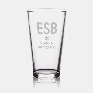 Emotional Support Beer ESB Etched Pint Glass
