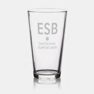 Emotional Support Beer ESB Etched Pint Glass