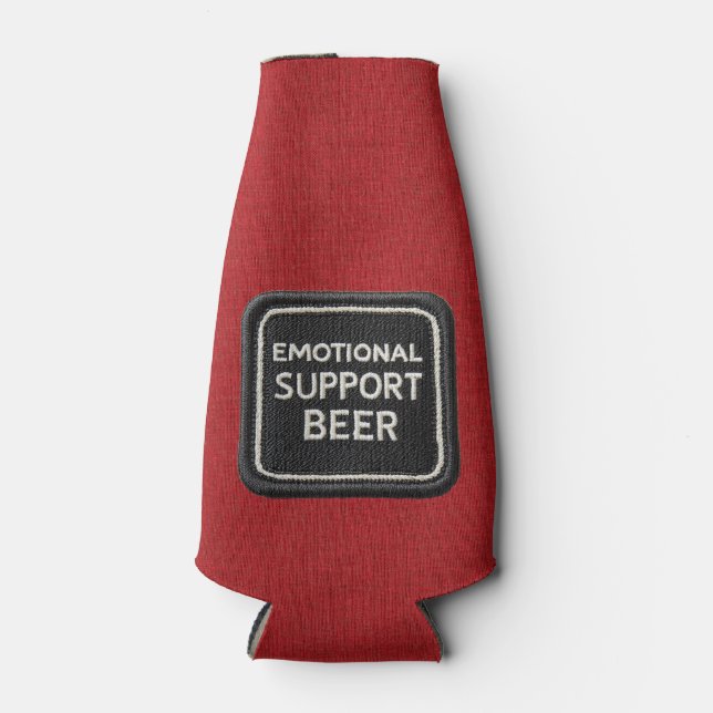 Emotional Support Beer - Foam Beer Bottle Cooler (Front)