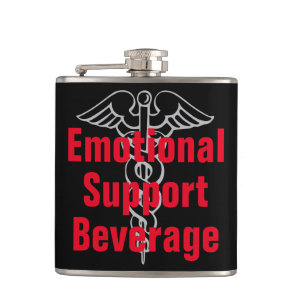 Emotional Support Beverage - Funny liquor flask