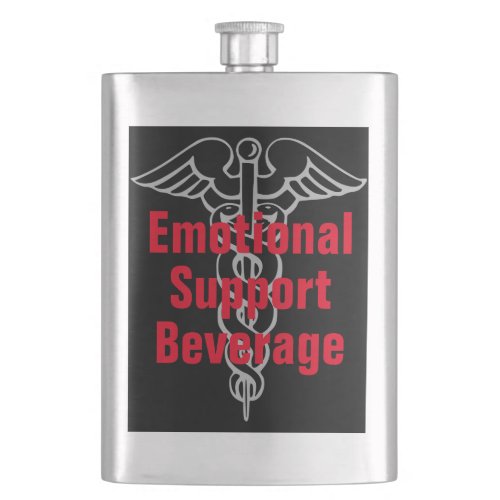 Emotional Support Beverage Funny Liquor Flask