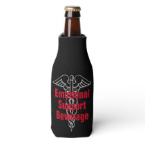 Emotional Support Beverage Joke Beer or Soda Bottle Cooler