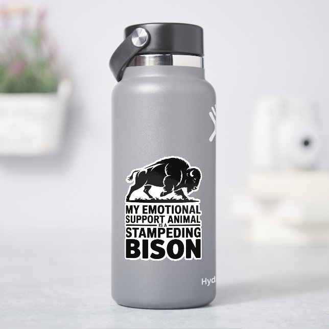 Emotional Support Bison Funny Mental Health Design Sticker (HydroFlask)