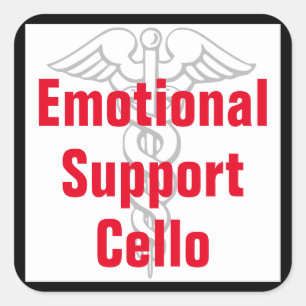 Emotional Support Cello - Funny Sticker