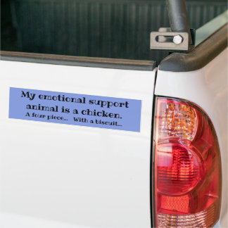 Emotional Support Chicken Bumper Sticker