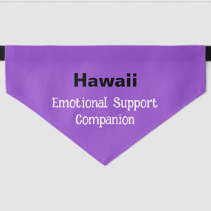 Emotional Support Companion Purple Pet Bandana Collar
