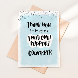 Emotional Support Coworker Card, Work bestie Funny Thank You Card