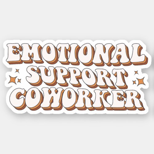 Emotional Support Coworker Cute Retro Aesthetic Sticker