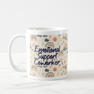 Emotional support coworker - Retro co worker gift Two-Tone Coffee Mug