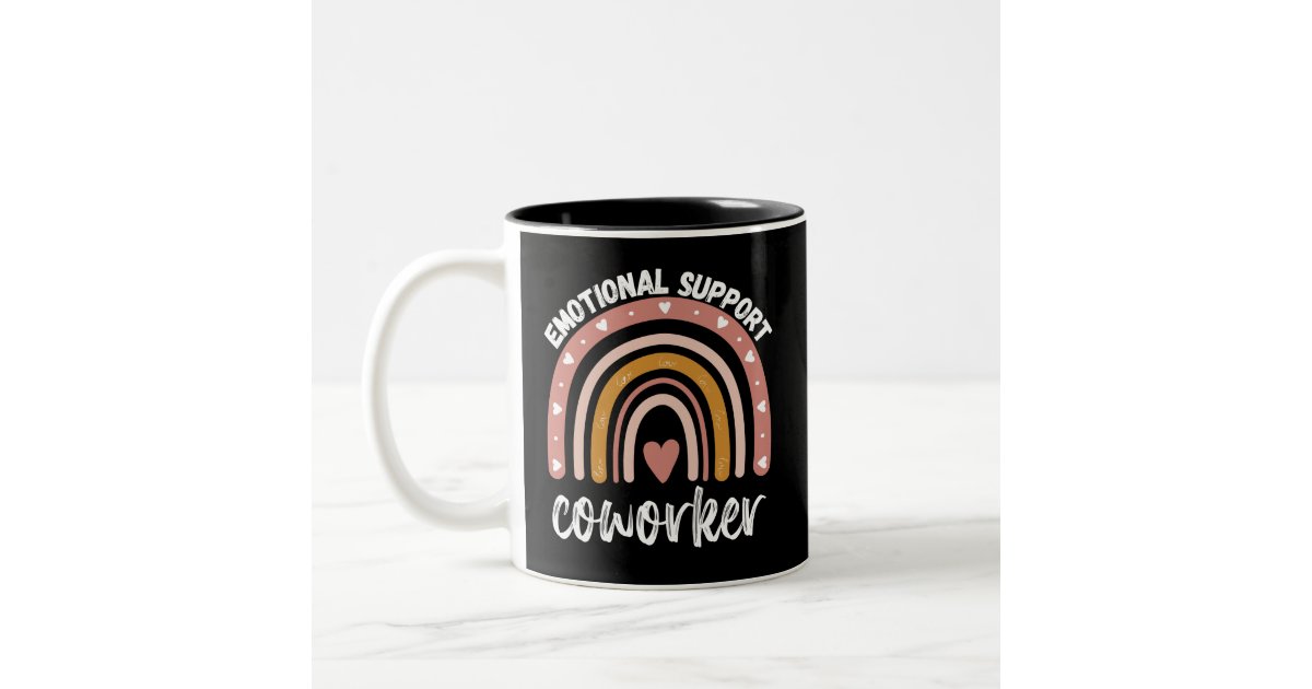 Emotional support coworker - Retro co worker gift Two-Tone Coffee Mug