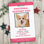 Emotional Support Dog ID Personalized Pet Photo Badge