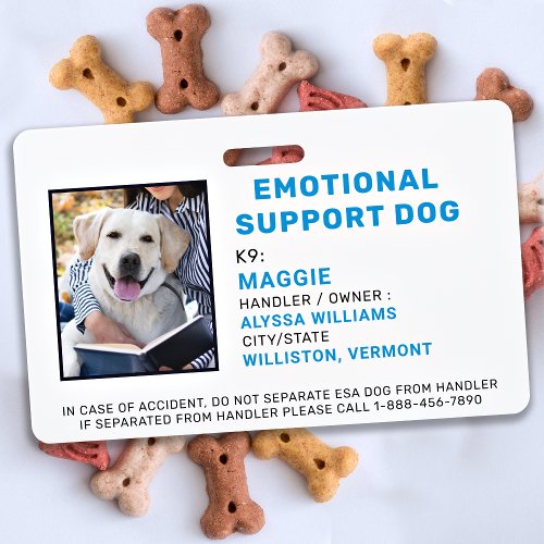 Emotional Support Dog Photo ID Badge
