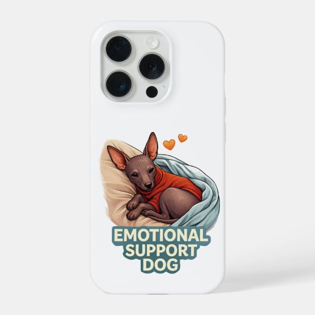 Emotional Support Dog Xoloitzcuintli iPhone Case (Back)