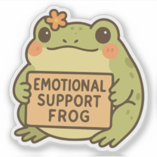Emotional Support Frog Cute Animal Humor Sticker