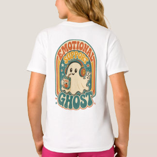 Emotional Support Ghost Retro Funny Halloween Kids T-Shirt
