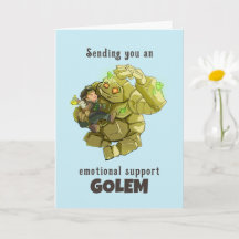Emotional Support Golem greeting card
