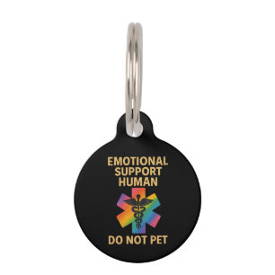 Emotional Support Human Do Not Pet Funny Halloween ID Tag