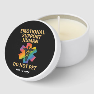 Emotional Support Human Do Not Pet Funny Halloween Mini Candle Favors