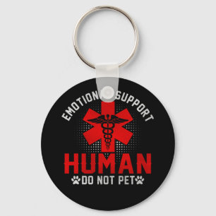 Emotional Support Human Do Not Pet Service Keychain