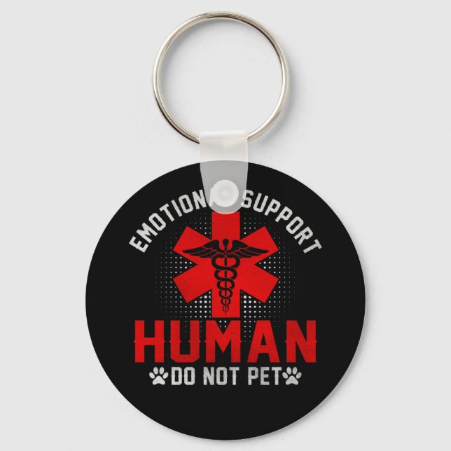 Emotional Support Human Do Not Pet Service Keychain (Front)