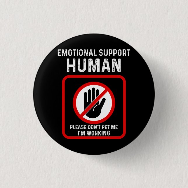 Emotional Support Human Halloween Costume Do Not P Button (Front)