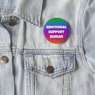 Emotional Support Human Rainbow Button