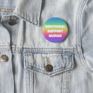 Emotional Support Human Rainbow Button