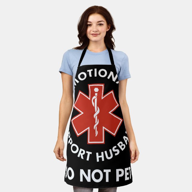 Emotional Support Husband Do Not Pet Apron (Worn)
